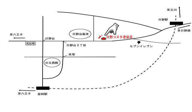 日野コヌタ塗装店の地図4